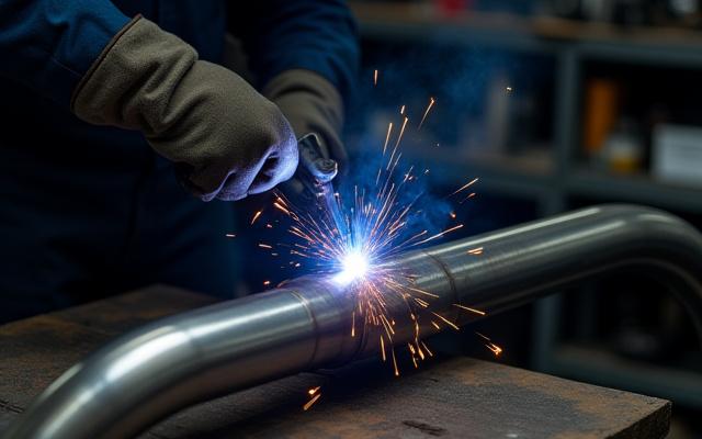 カスタムエキゾーストの専門家による溶接